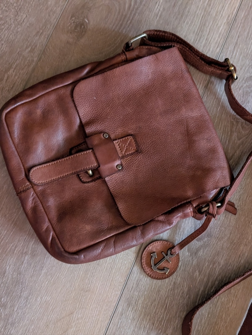 Harbour Brown Real Leather Crossbody Medium Size Bag